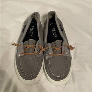 Sperry Gray Canvas Slip-On Shoes